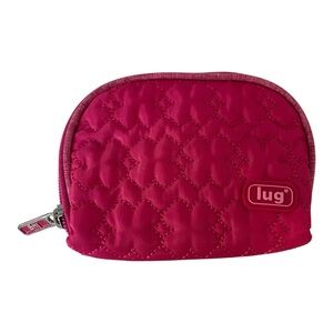 LUG Hot Pink Quilty Zip Case Small Change Purse Wallet